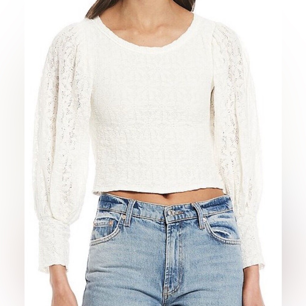 NWT Free People White Tea Time Top